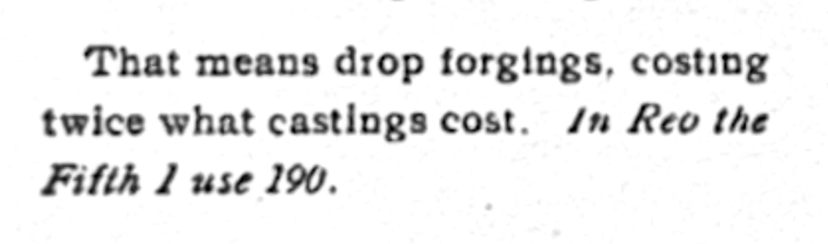 Second extract from the Reo the Fifth ad in which R.E. Olds volunteers the price of another decision that wasn’t strictly necessary.