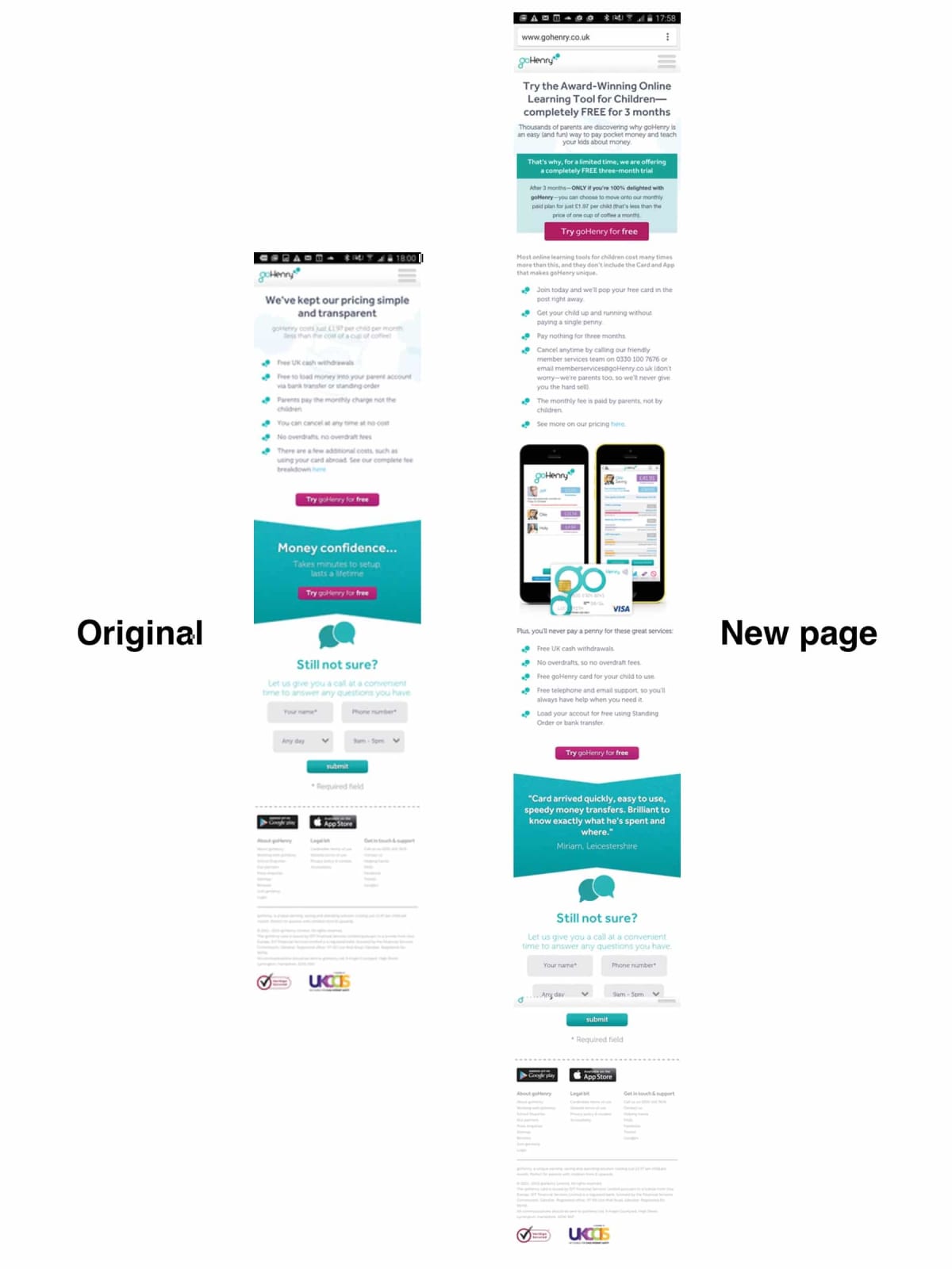 Pricing page