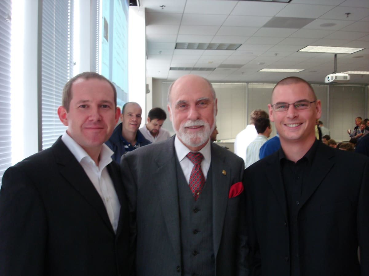 Our founders with Vint Cerf, the inventor of the internet.