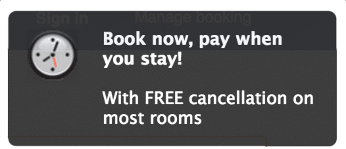 Screenshot of one of Booking.com’s notifications