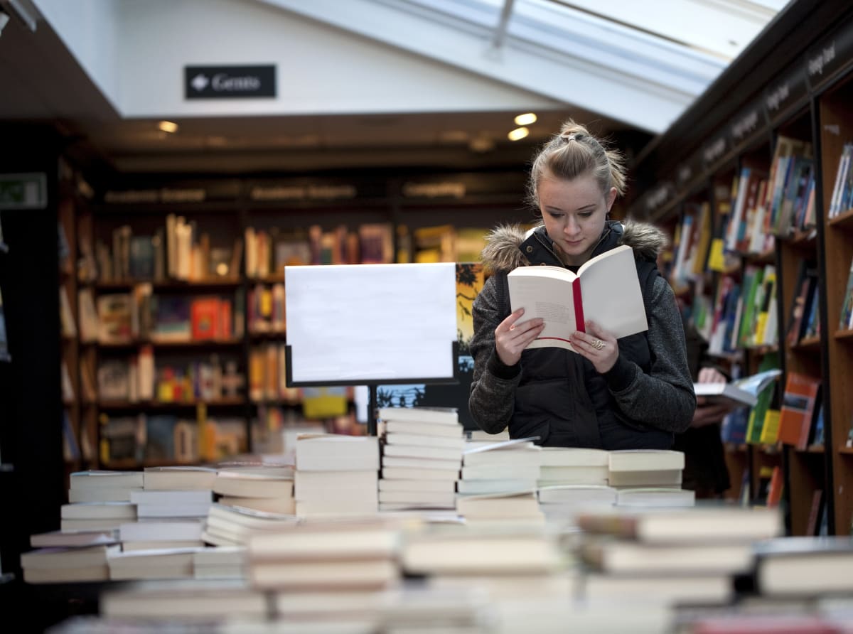 Browser in a bookstore