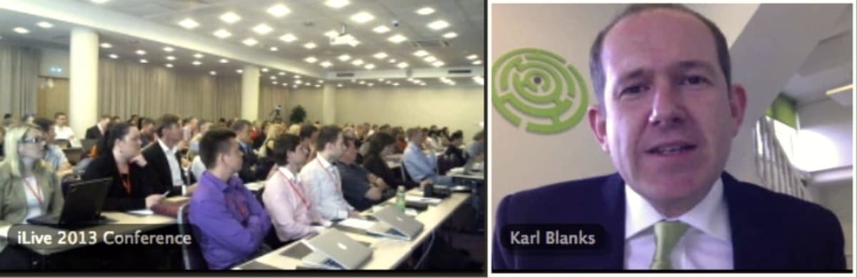 Screenshot of Karl presenting remotely at Riga conference