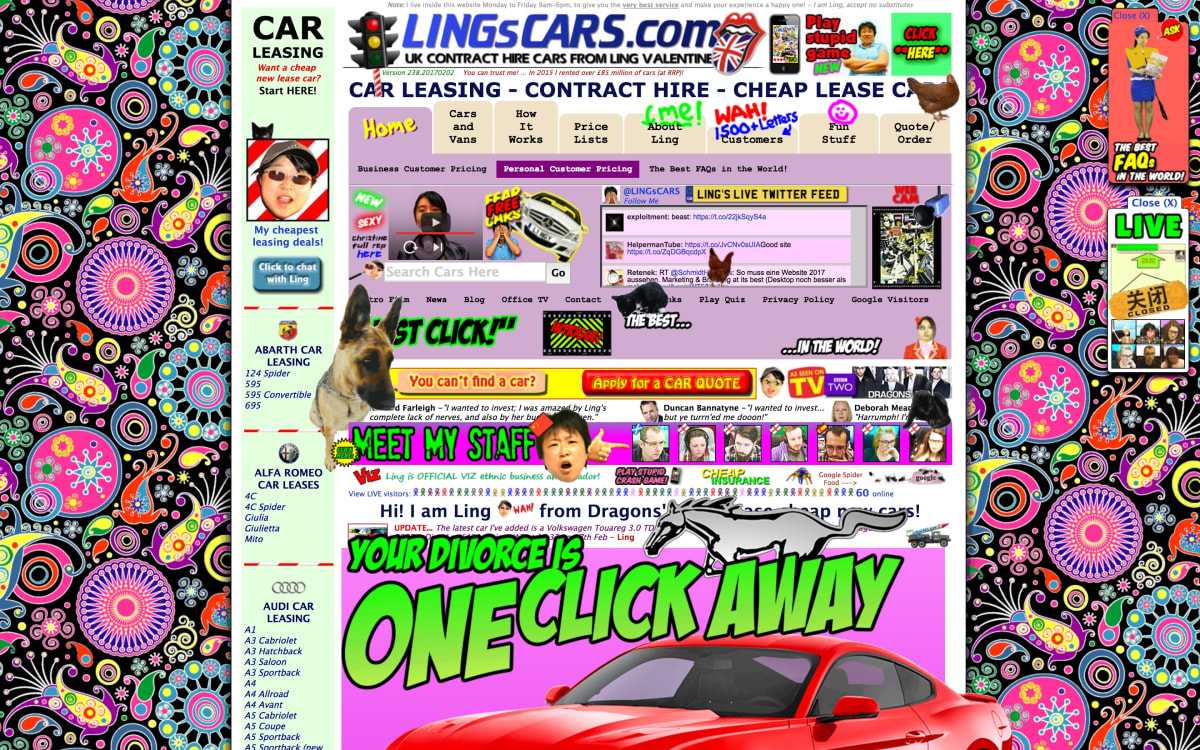 Screenshot from LingsCars.com