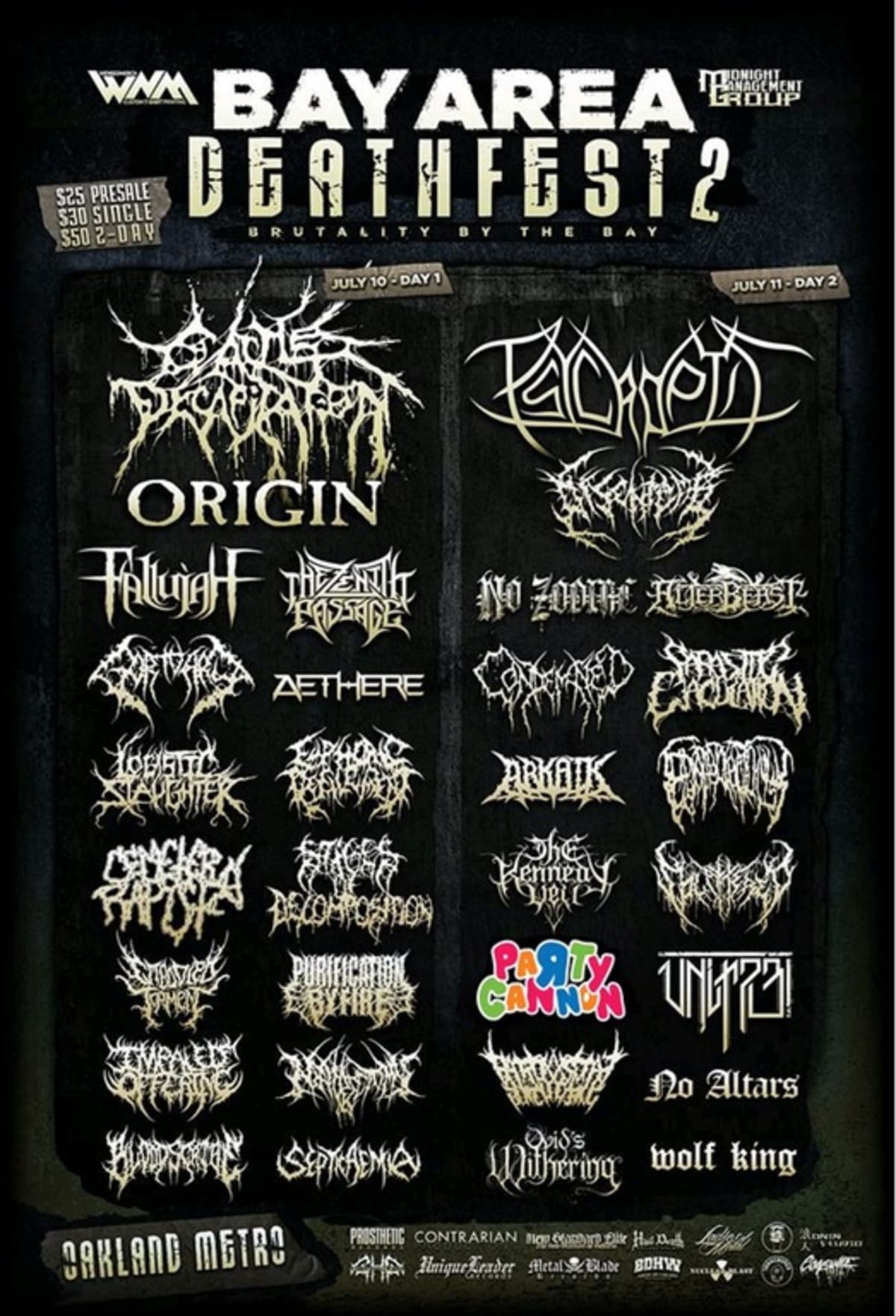 Party Cannon on the Bay Area Deathfest poster.