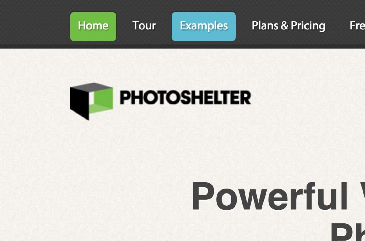 PhotoShelter’s navigation bar