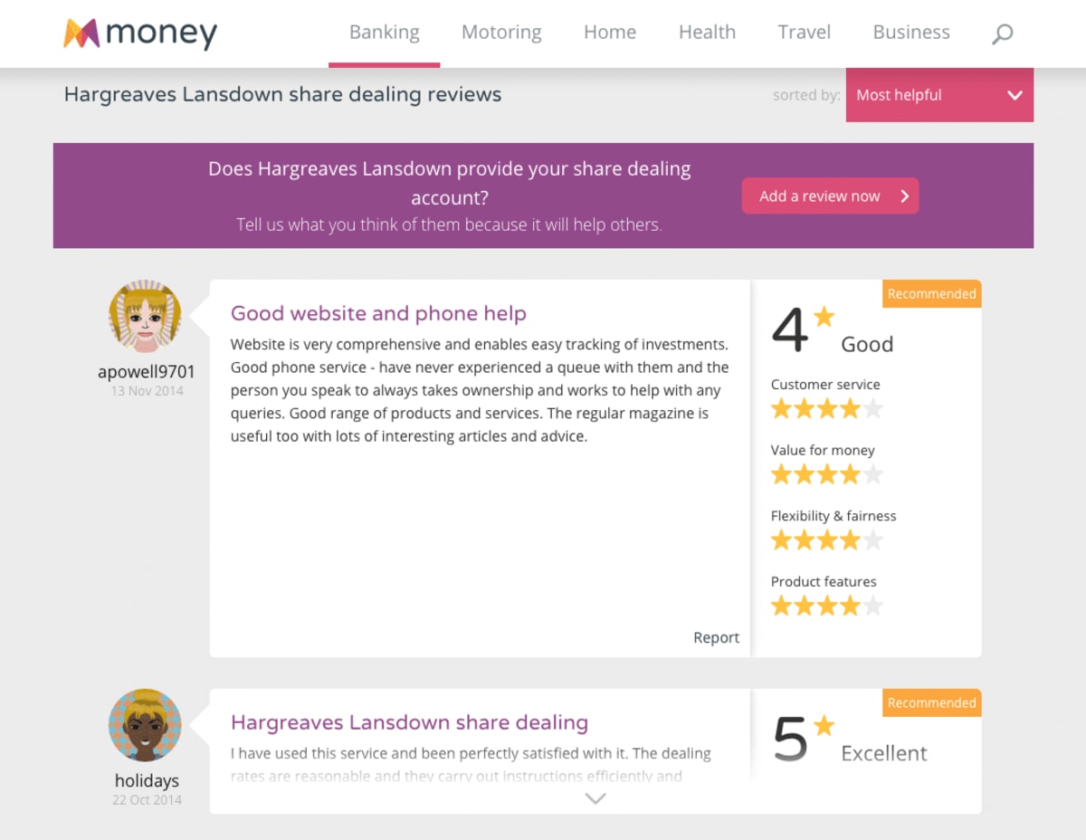 Reviews on money.co.uk