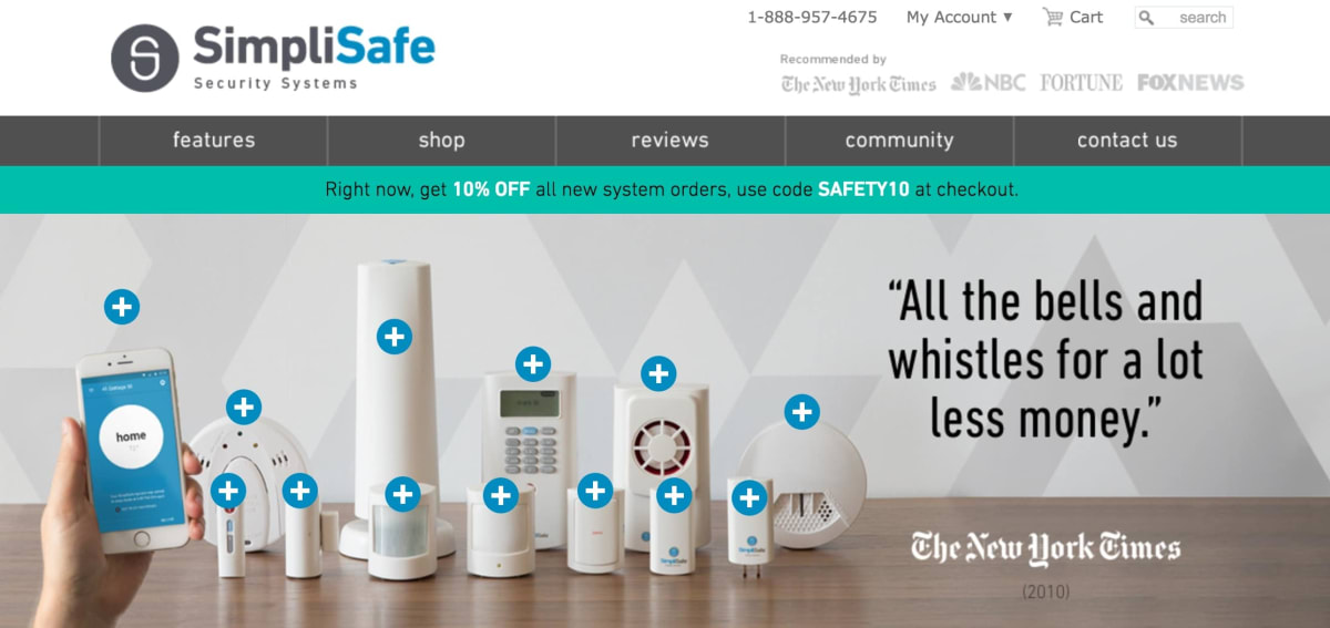 SimpliSafe’s “+” signs