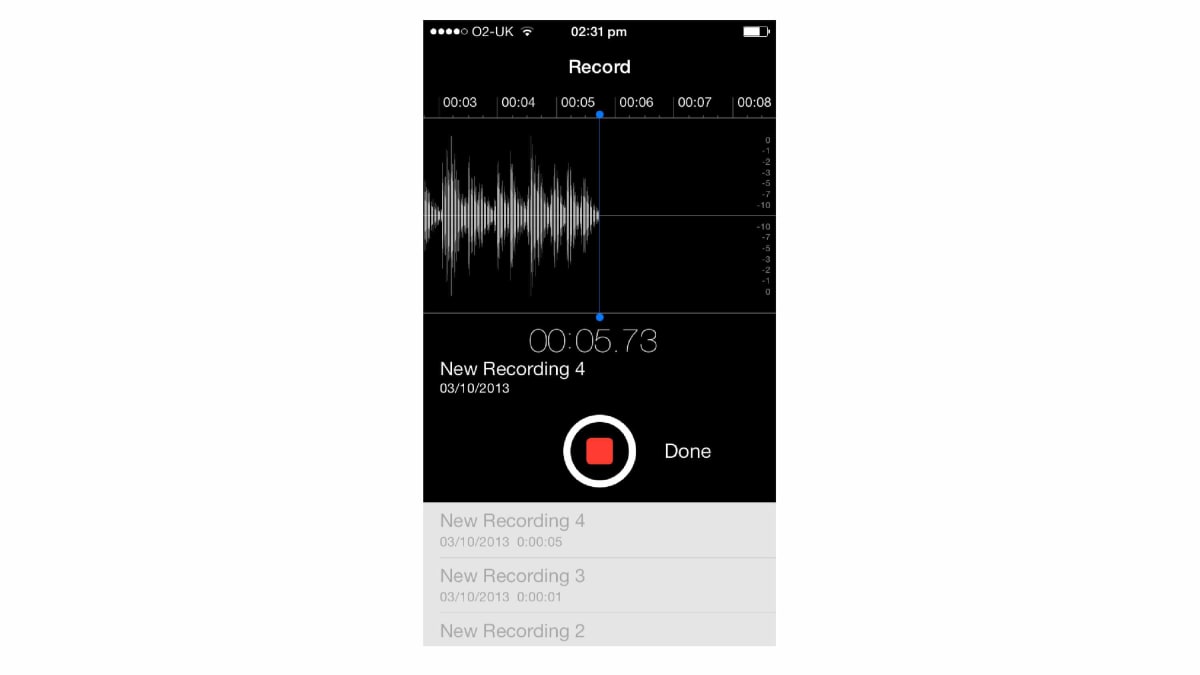 A screenshot of a recorder app.