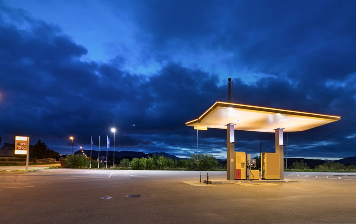 A remote gas station.