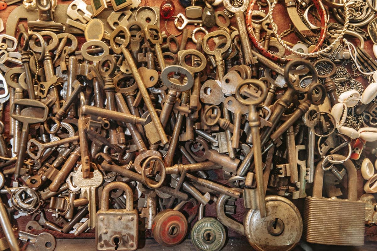 Hundreds of different keys of all shapes and sizes.