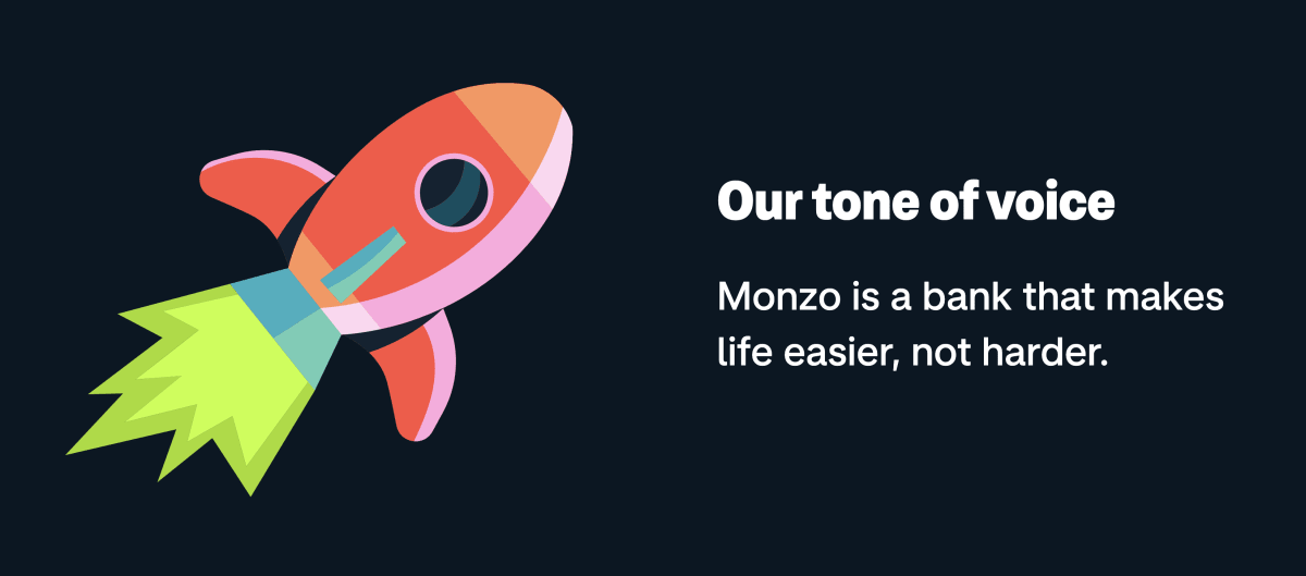 A screenshot of the Monzo tone of voice website