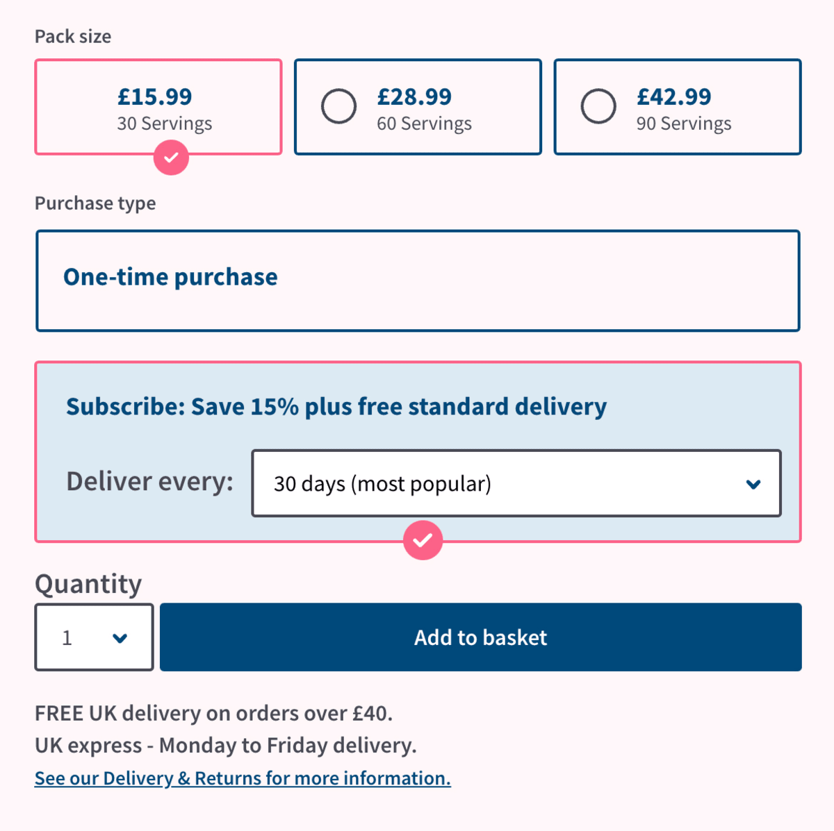 A screenshot of the control version where subscription option highlights the offer but does not mention the ease of cancellation