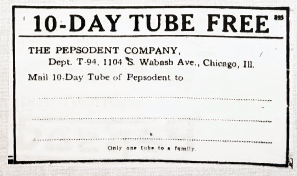 Close-up of the coupon