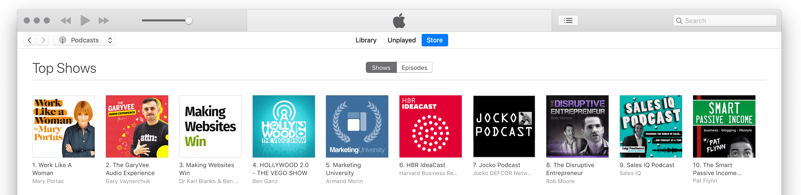 Screenshot of the Making Websites Win podcast at #3 in the iTunes Management & Marketing chart