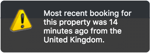 Screenshot of the Booking.com notification