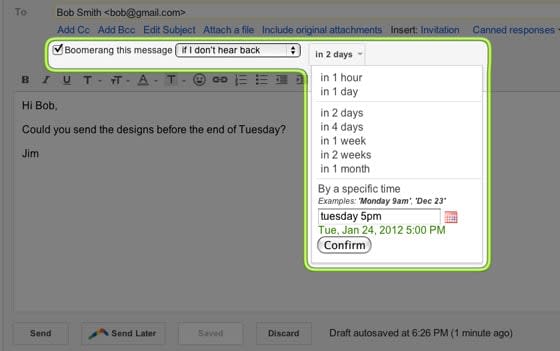 does boomerang for gmail work with inbox
