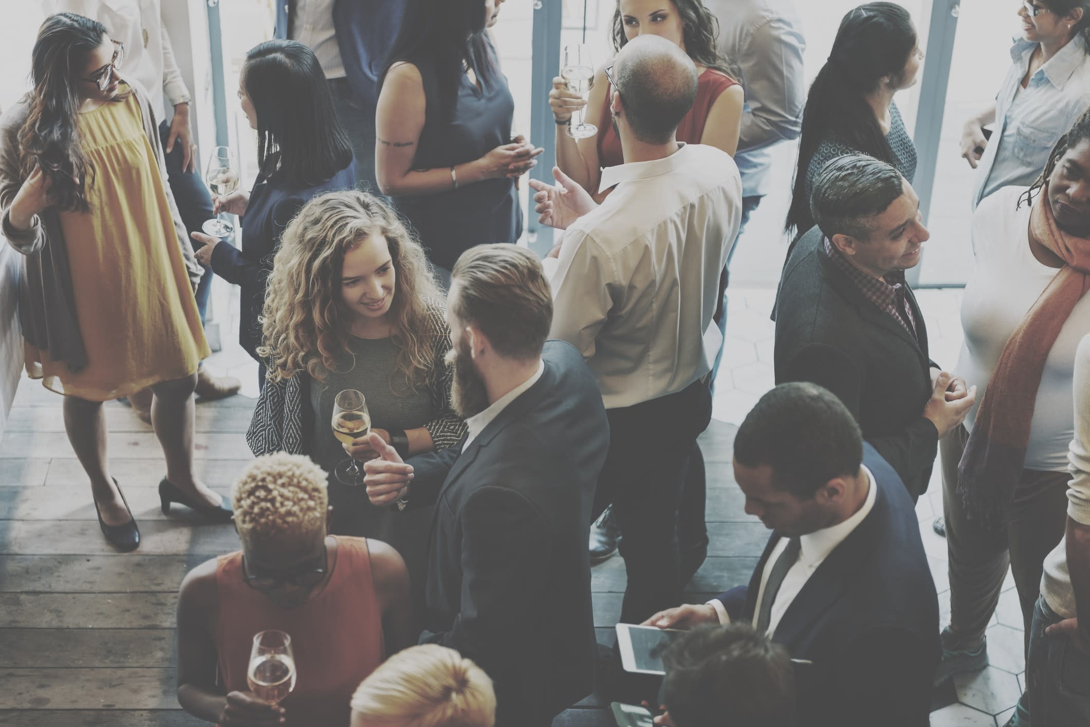People at a business networking event