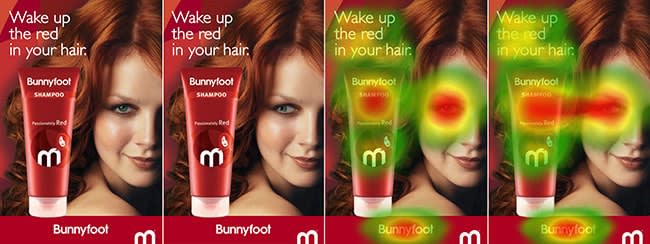 An example of how tweaks to an ad for shampoo influenced what the users looked at.