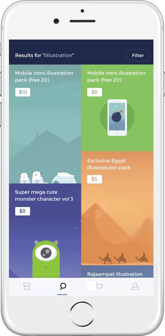 Screenshot of Marvel app