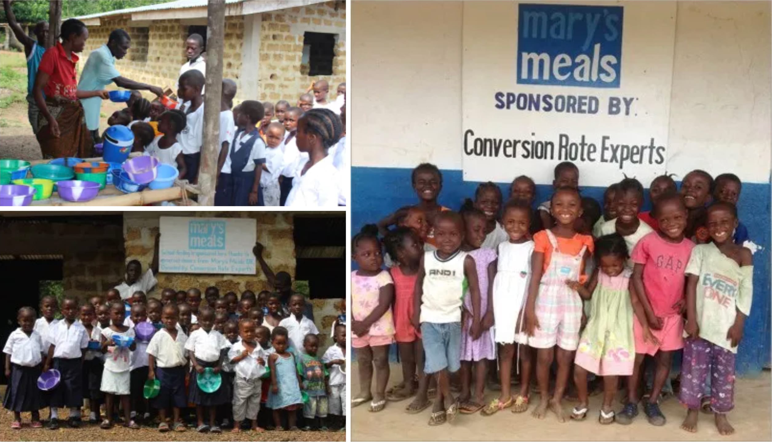 Some of the school kitchens in Africa that we financed.