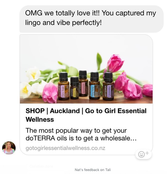 Client feedback on Tali chatbot personality