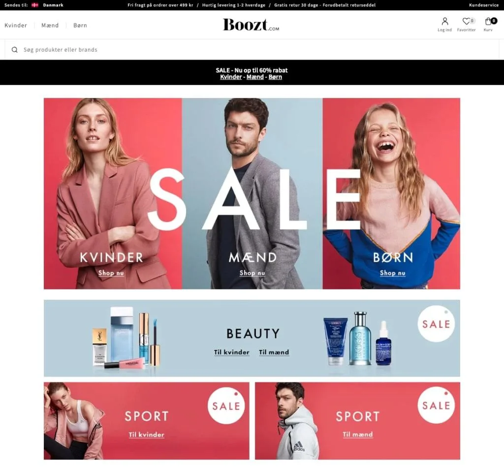 Example of homepage personalization