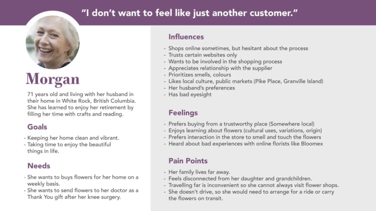 Example of a user persona