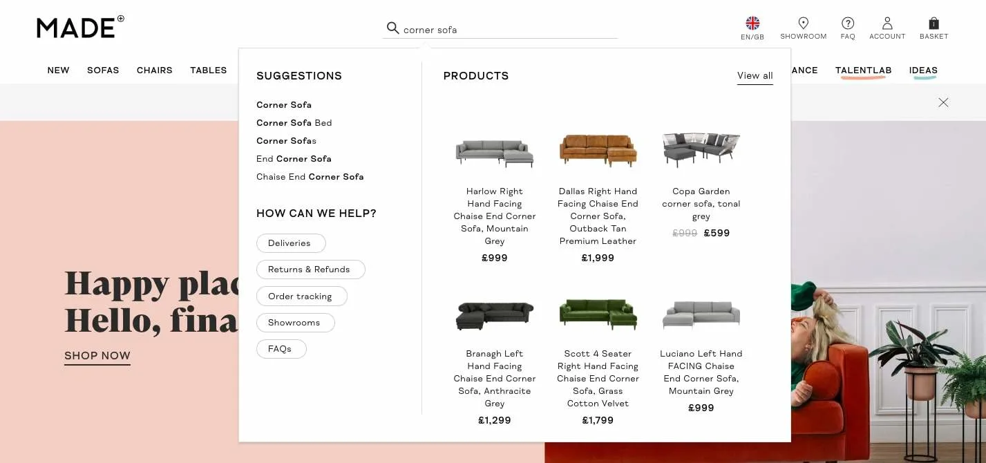 Example of smart search personalization