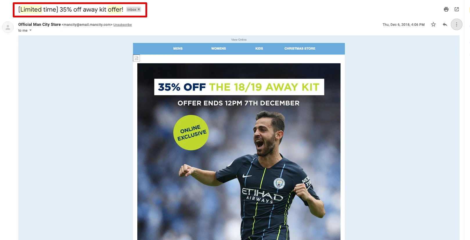 Subject line