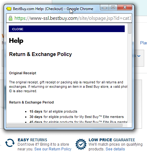 Return and refund policy example