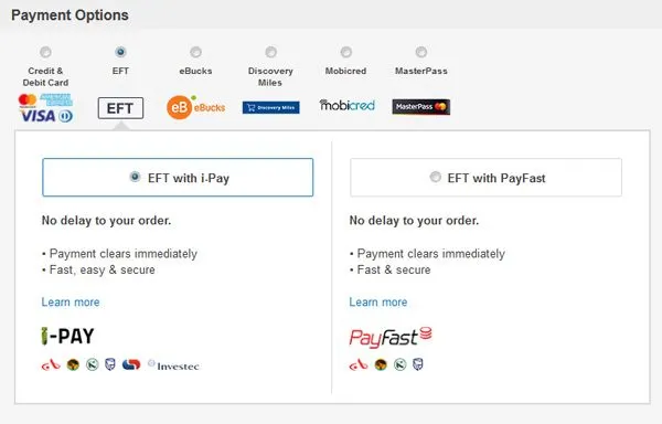 Multiple Payment Options