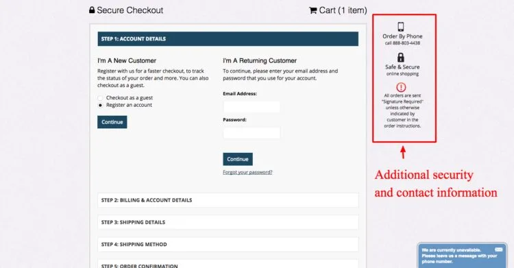 Clutter-free Checkout