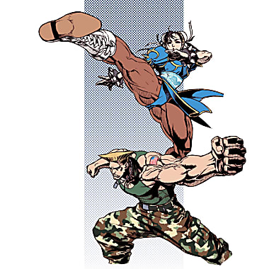 Guile and Chun Li Guile Stage Street Fighter 2 Canvas 