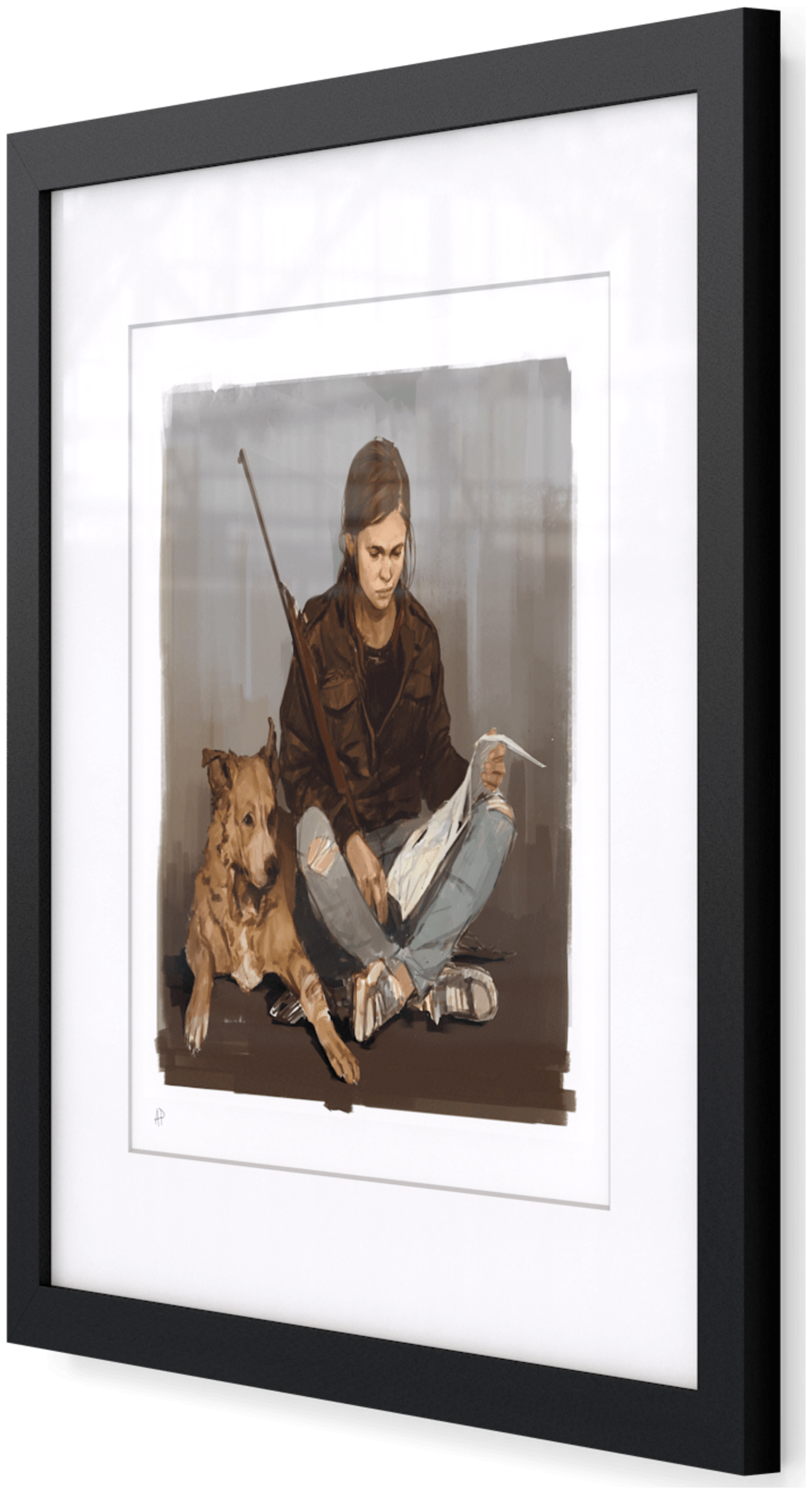 Artwork Ellie and Dog, The Last of Us Part II, Naughty Dog