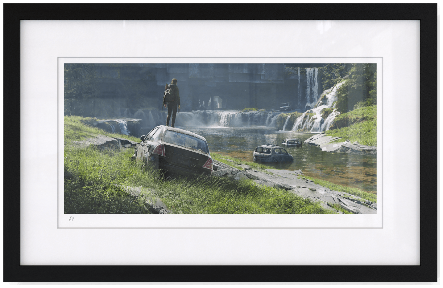 The Last of Us 2, artwork, car, waterfall