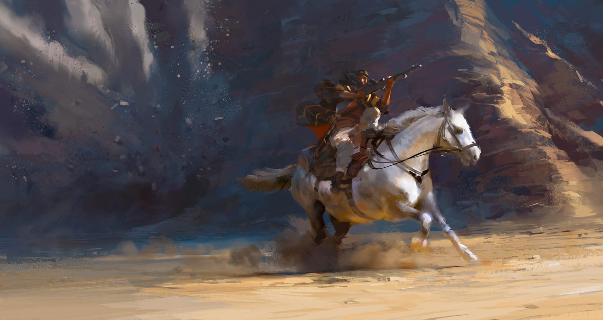 Artwork Exploring the Desert | Battlefield 1 | DICE | Cook and Becker