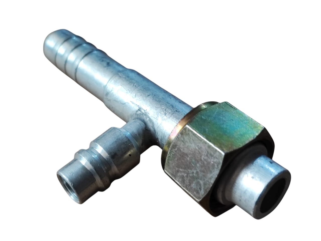 FITTING 1/2 #10 DE 180° CON VALVULA HEMBRA O-RING