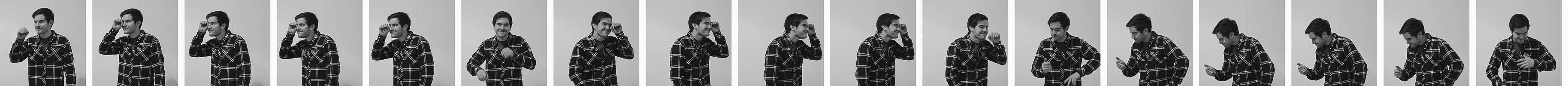 An animated image of Ben Ashman imitating their project Pique