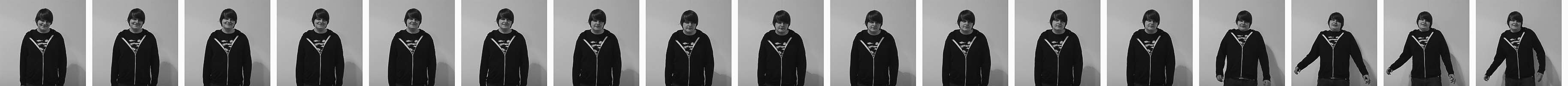 An animated image of James Morgan imitating their project Mirrored