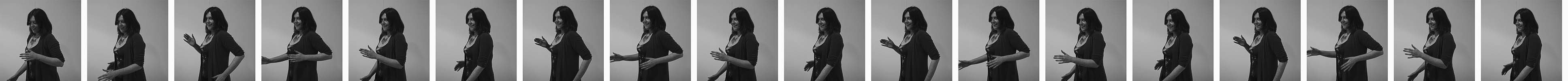 An animated image of Jessi Dimmock imitating their project Visualitube