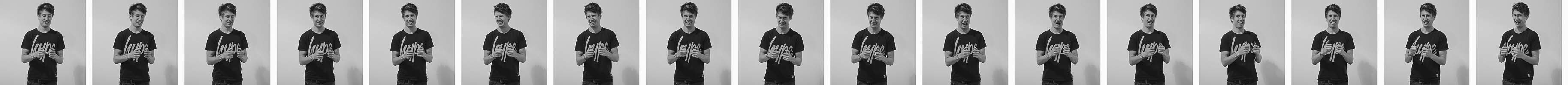 An animated image of Joe Willmott imitating their project Smeaton's Tower of Greed