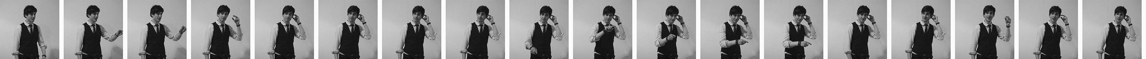 An animated image of Robert Dixon imitating their project Operator