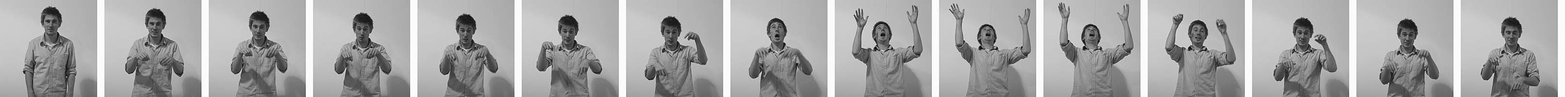 An animated image of Sam Billingham imitating their project Command Control