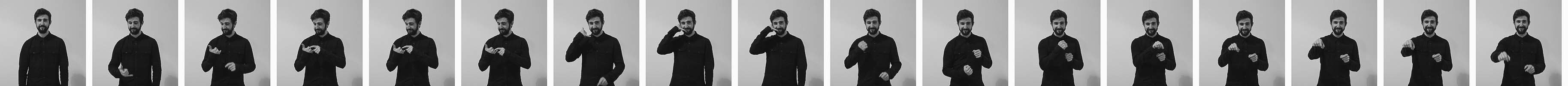 An animated image of Saul Hardman imitating their project Message Box