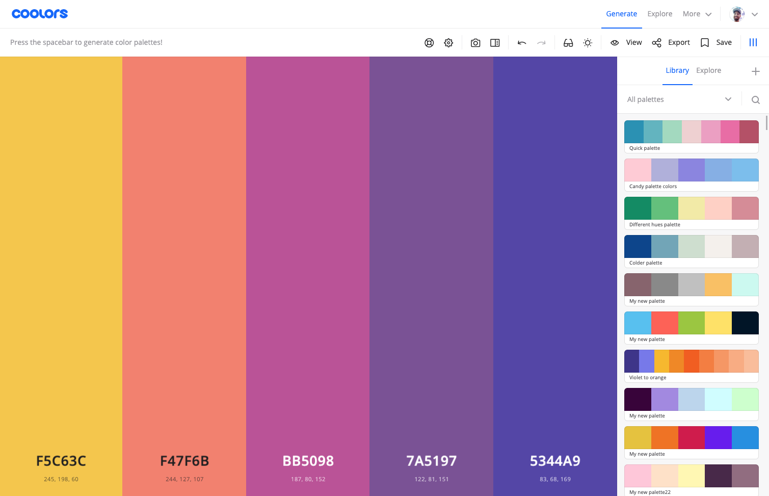 vene Konserveringsmiddel positur Generate a palette – Help Center - Coolors