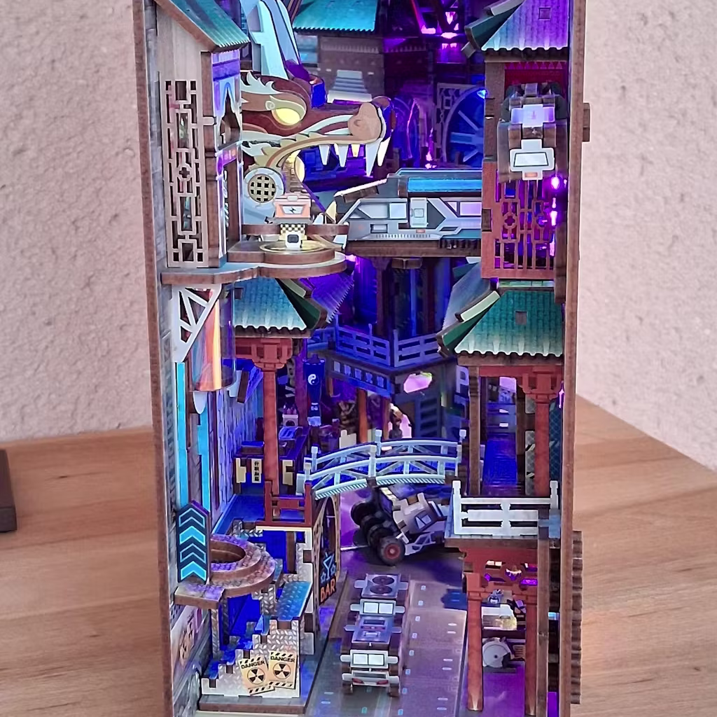 Cyber City 3D Wooden Puzzle DIY Book Nook Kit Photo by Jocelyne JocelyneImage