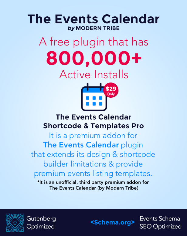 Events Shortcodes & Templates Pro Addon For The Events Calendar - 1