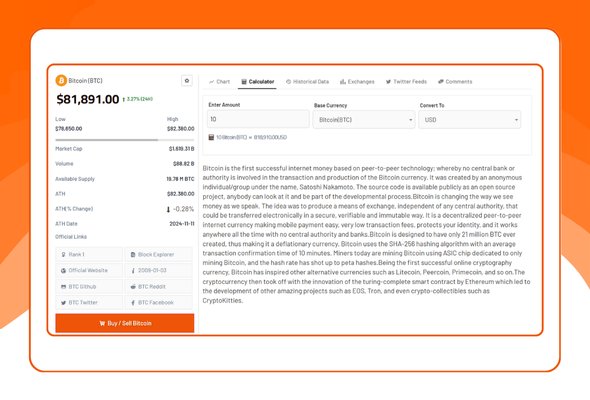 Coins MarketCap - WordPress Cryptocurrency Plugin - 4