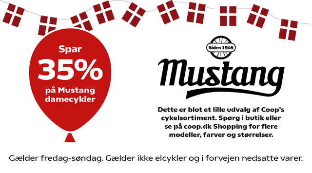 Spar 35% på Mustang damecykler