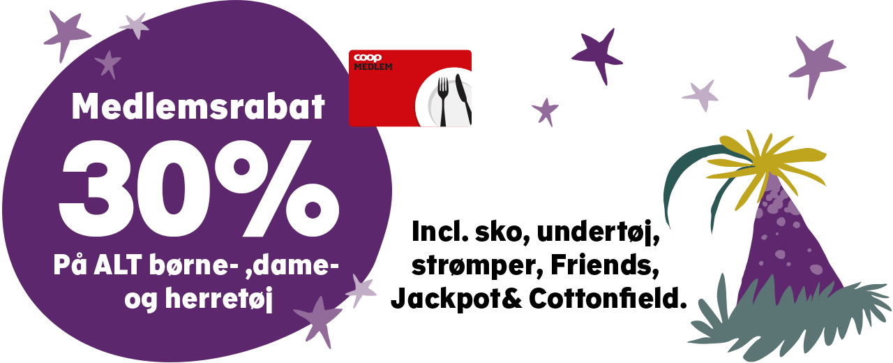 Medlemsrabat 30% på ALT børnetøj og sko